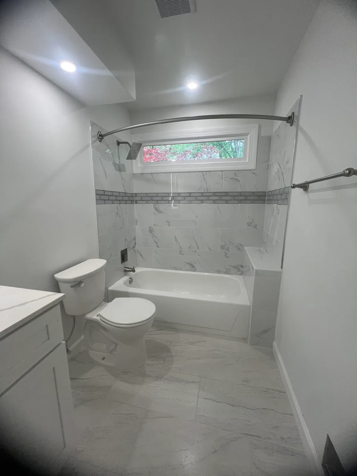 Bathroom vanity with modern fixtures